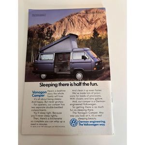Vintage March 1990 AAA Campbook Northwestern Volkswagon VW Original Print Ad